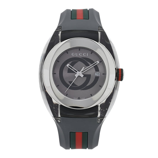 Stainless Steel Rubber 46mm Sync Web Quartz Watch Grey