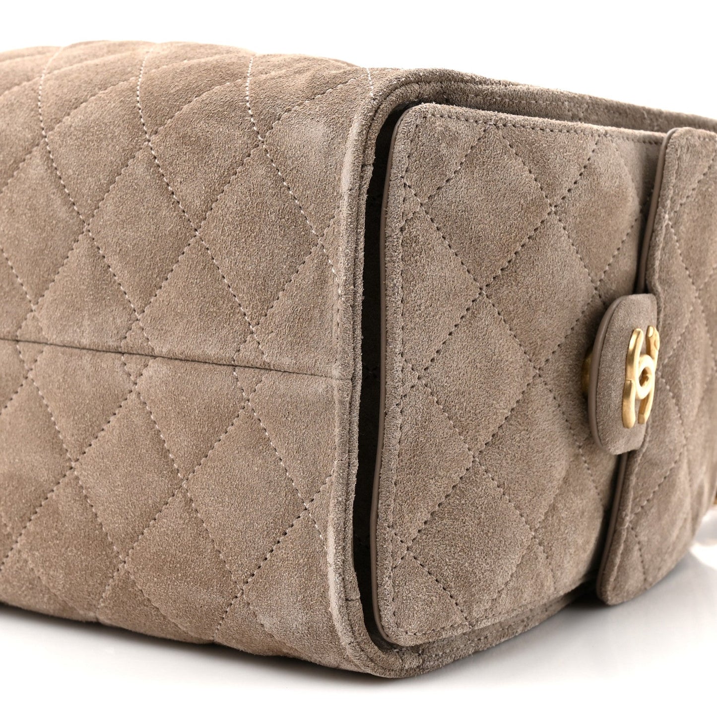 Suede Quilted Small Chanel 25 Handbag Dark Grey