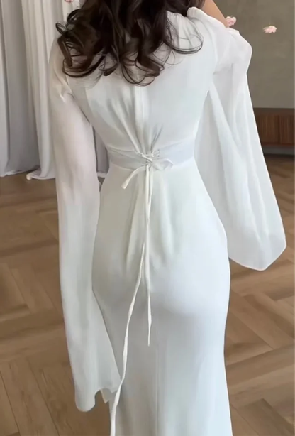 Elegant Chiffon Long Sleeves Mermaid Prom Dress