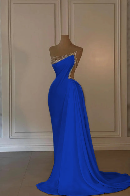 Fabulous Daffodil Asymmetric Sleeveless Ruched Patchwork Evening Dress
