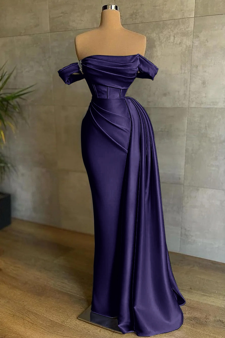 White Mermaid Prom Dress Off-The-Shoulder