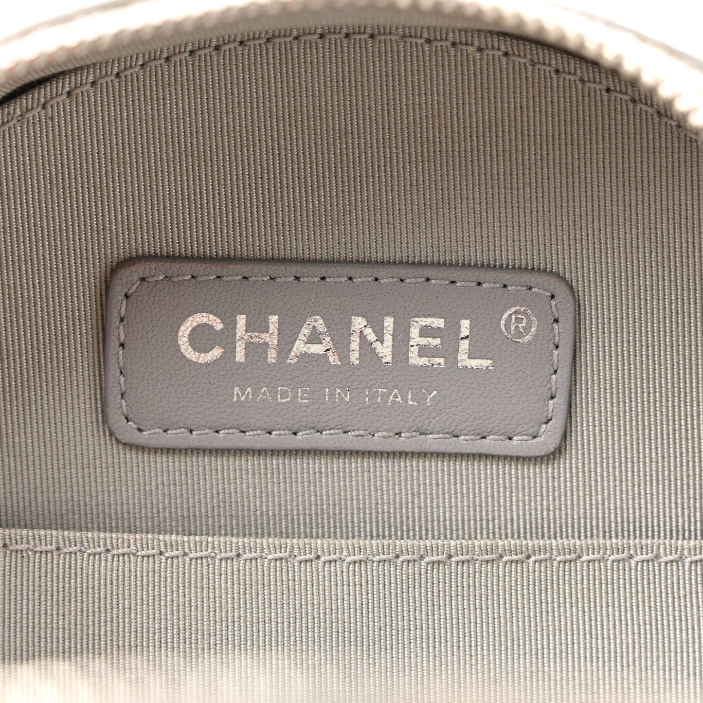 Metallic Glazed Calfskin Round As Earth Evening Bag Silver