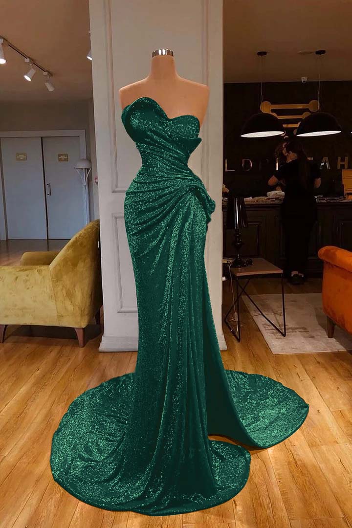 Sweetheart Mermaid Prom Dress Red With Sequins