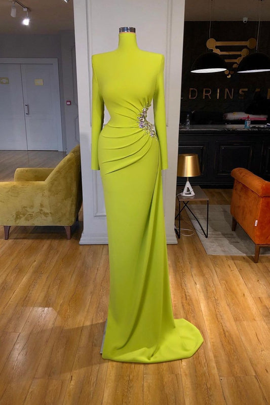 Mermaid Long Sleeves Evening Dress High-Neck