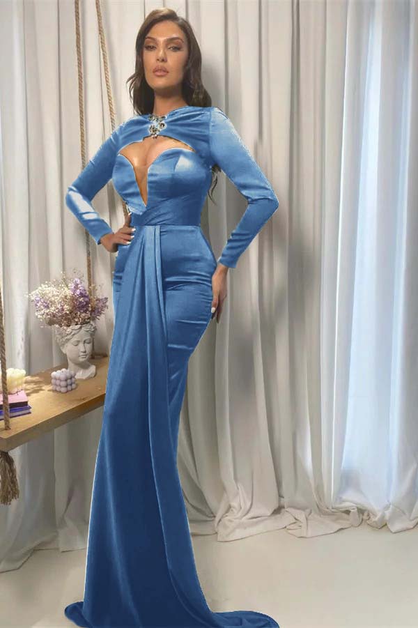 Sweetheart Mermaid Evening Dress Court With Cap Sleeves