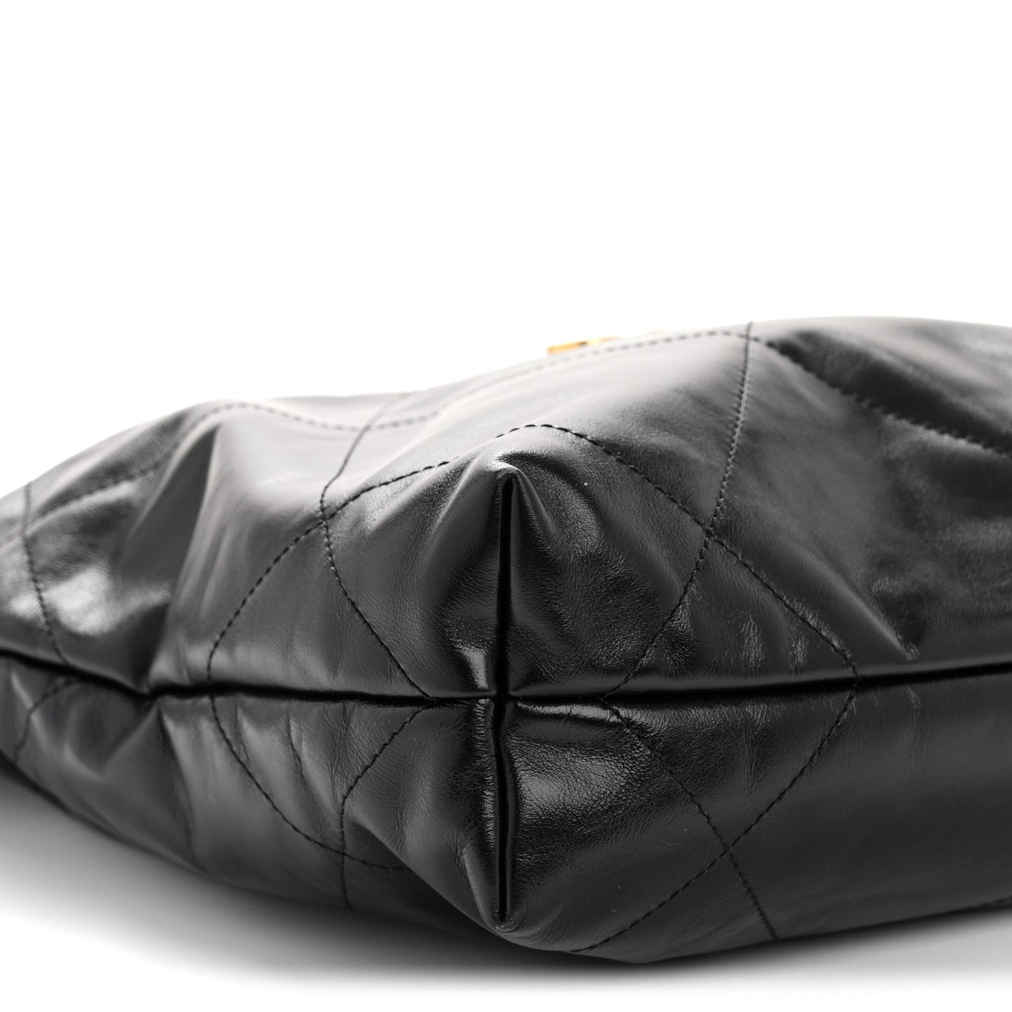 Shiny Calfskin Quilted Small Chanel 22 Black