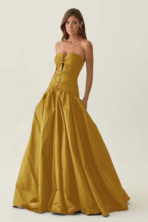 Elegant Dark Navy Sleeveless Strapless Long Evening Dress with Corset