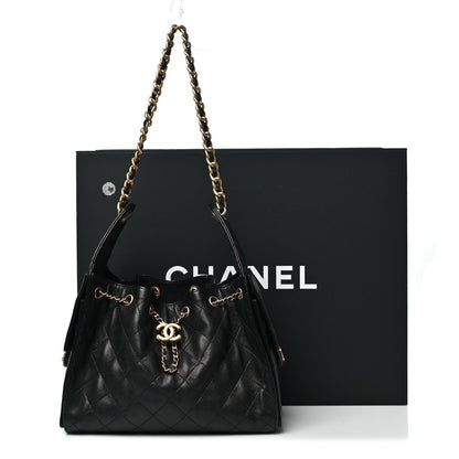 Caviar Quilted Small Chanel 25 Handbag Black