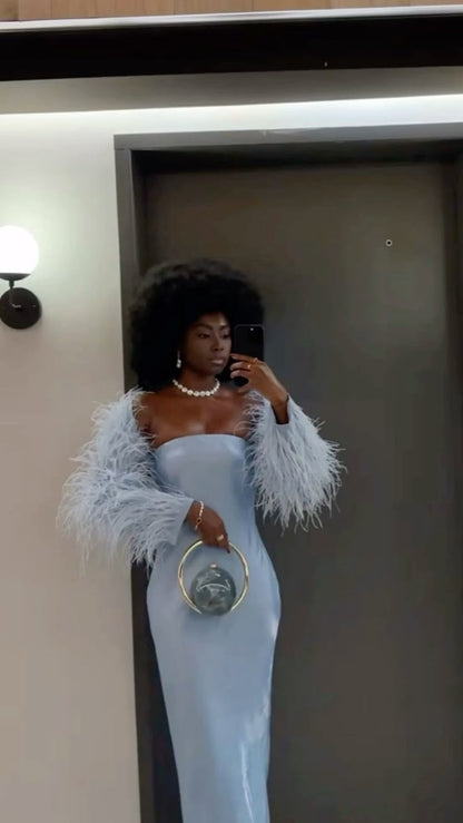 Sky Blue Party Dress Long Formal Evening Dress    fg7480
