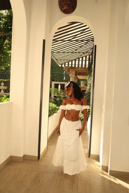 Sexy White Two Piece Long Party Dress Prom Dress New Arrive Evening Dress   fg8015