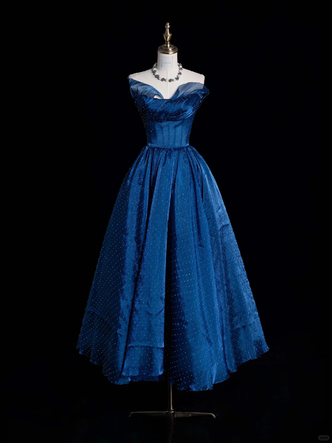 Elegant A Line Strapless Blue Tulle Long Prom Dress Graduation Prom Dress SH2475