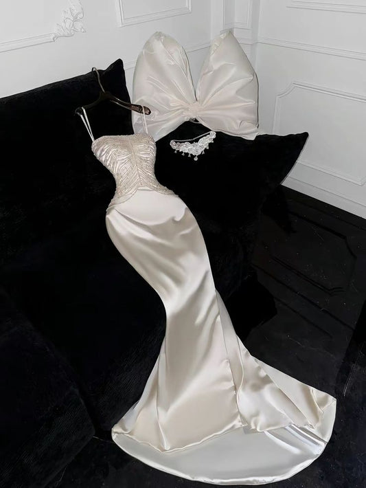 Luxury Mermaid Wedding Dresses, Sleeveless Beaded Bridal Gowns   fg7679