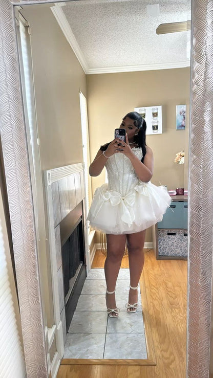 White Birthday Outfit Short Evening Dress Cocktail Dresses Short Party Dress Homecoming Dress  fg8021