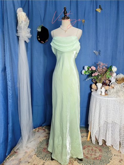 Vintage Purple Simple Mermaid Spaghetti Strap Chiffon Prom Dress Outfits SH4956