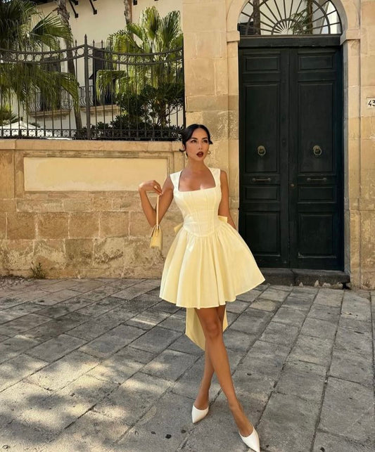 Sleeveless High-Waist Mini Dress Homecoming Dress Short Party Dress    fg7801