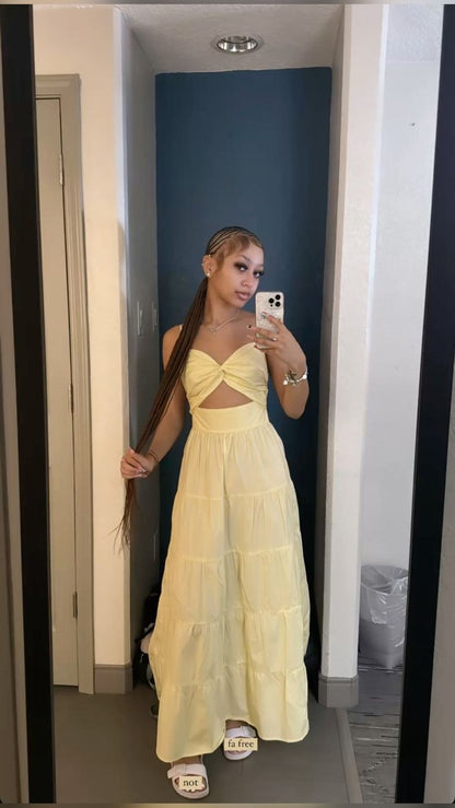 Yellow Fashion Long Prom Dress Evening Party Dresses  fg7738