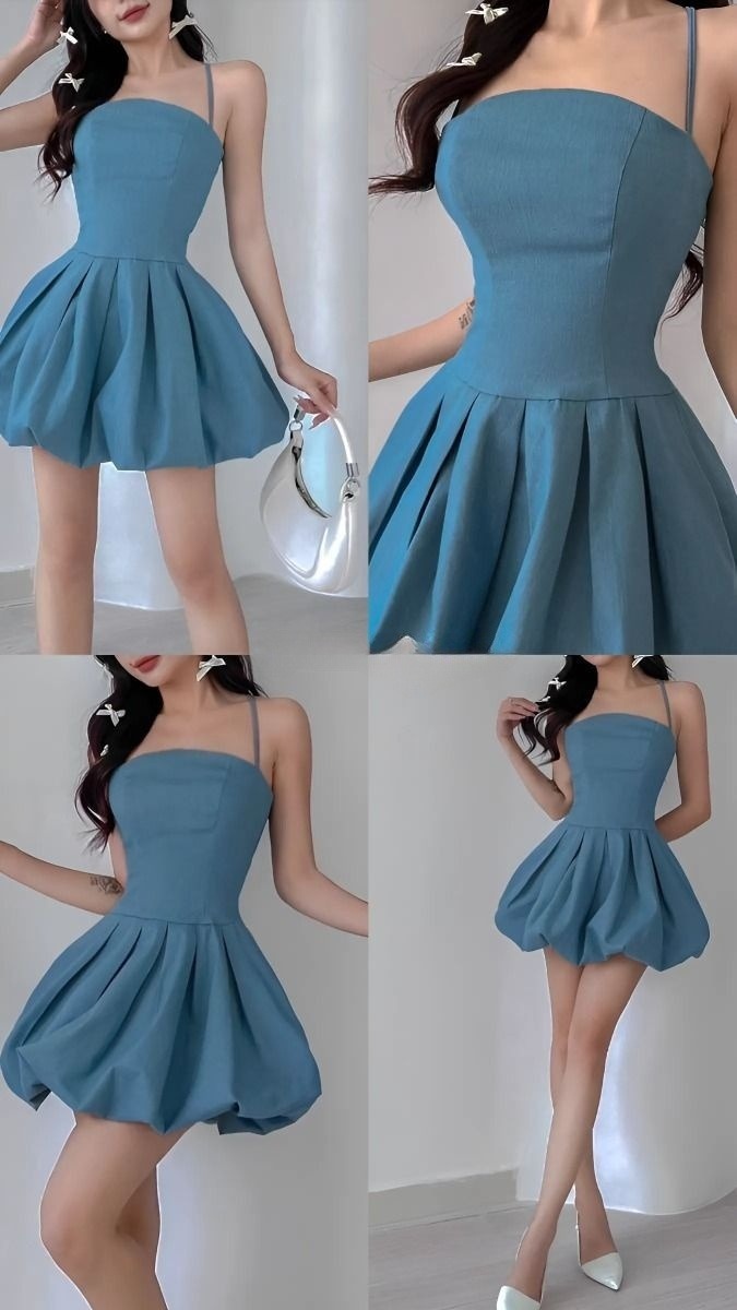 A Line Blue Short Evening Dress Cocktail Dresses Short Party Dress   fg7880