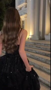 Stunning Black Sequins Sleeveless Strapless Split Long Prom Dress with Ruffles