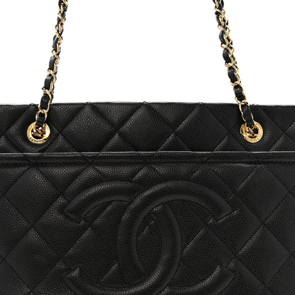 Caviar Quilted Timeless CC Soft Tote Black