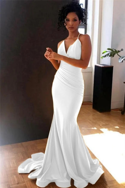 Spaghetti-Straps Mermaid Long Evening Gown