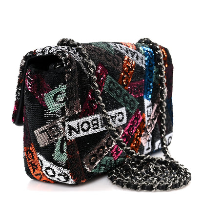 Sequin Logo Small Flap Ruthenium Multicolor