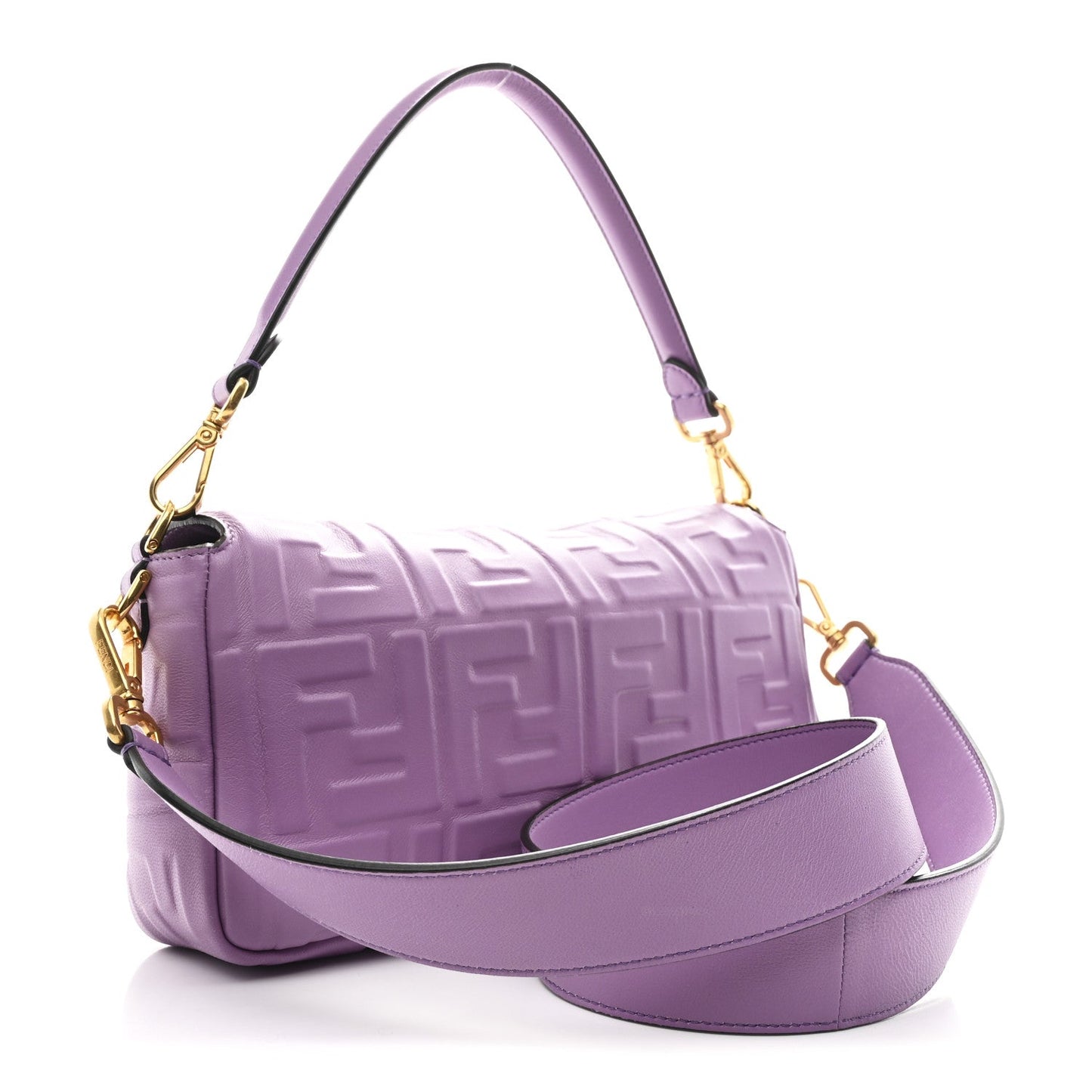 Nappa FF 1974 Embossed Baguette Agapanto