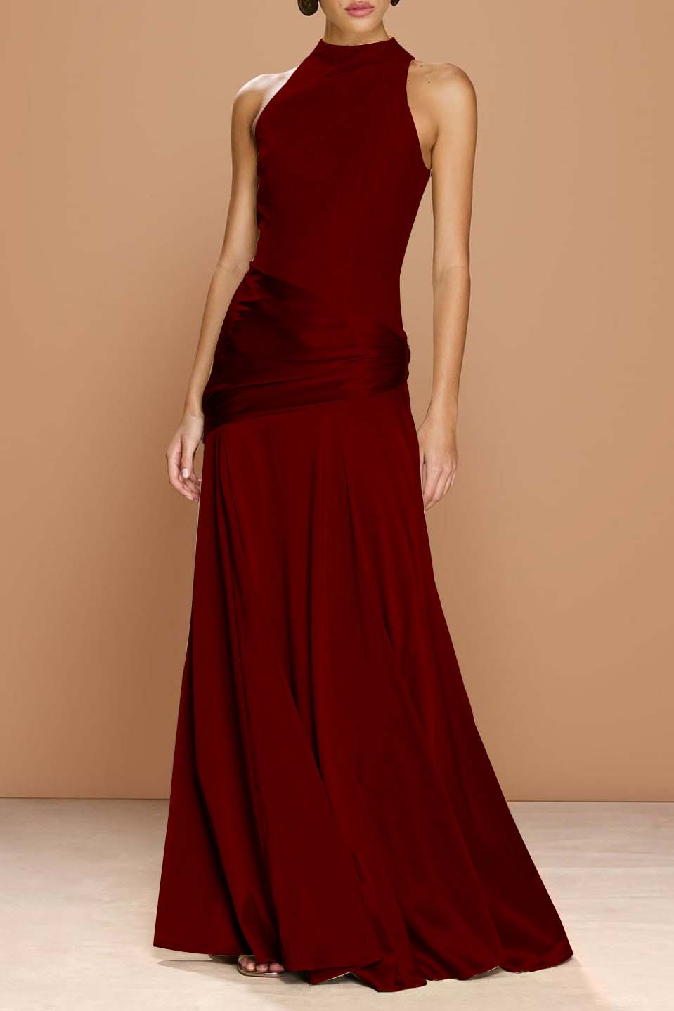 Chic Sleeveless High Neck Prom Dress With Embroidery