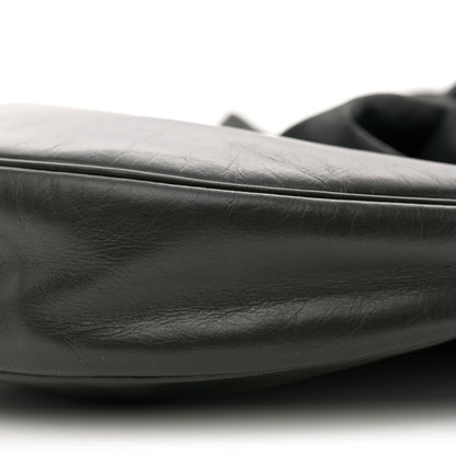 Calfskin Foulard Shoulder Bag Black
