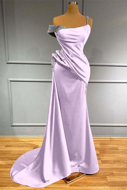Long Off-the-Shoulder Mermaid Ruffles Evening Dress With Beads