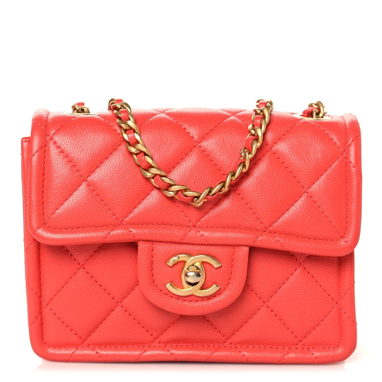Caviar Quilted Mini Sweet Classic Flap Red