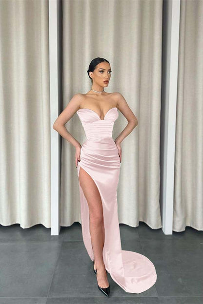 Mermaid Dark Green Sweetheart Prom Dress Slit