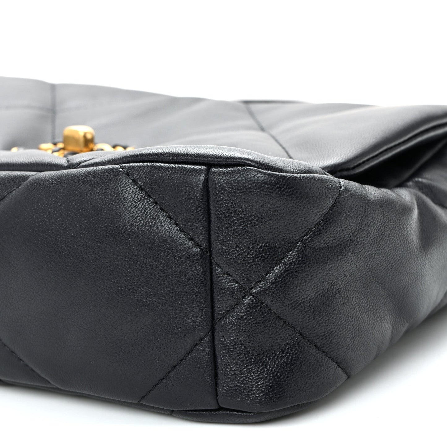 Lambskin Quilted Medium Chanel 19 Flap Navy Blue