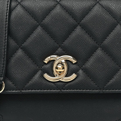 Caviar Quilted Small Business Affinity Flap Black