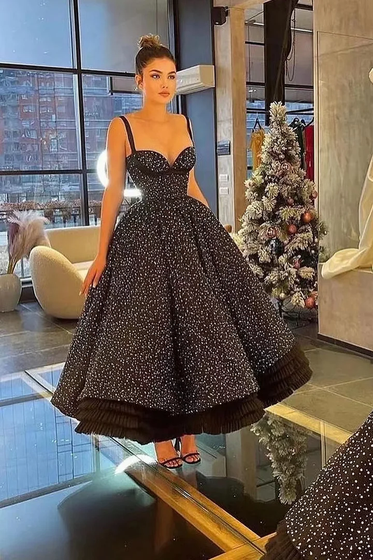 Amazing Spaghetti-Strap Sweetheart Ball Gown Beads Prom Dress With Lace