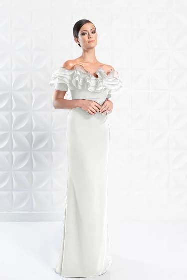 Graceful Off-the-shoulder Blue Slimming Sleeveless Evening Dress