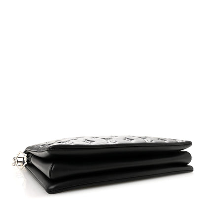 Lambskin Embossed Monogram Coussin MM Black Gray