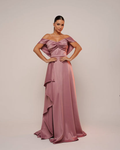 Sleeveless Sweetheart Off-Shoulders Long Prom Dress With Ruffles