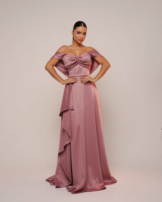 Sleeveless Sweetheart Off-Shoulders Long Prom Dress With Ruffles