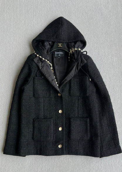 CC 25 Jacket Black Hooded Cotton 300144