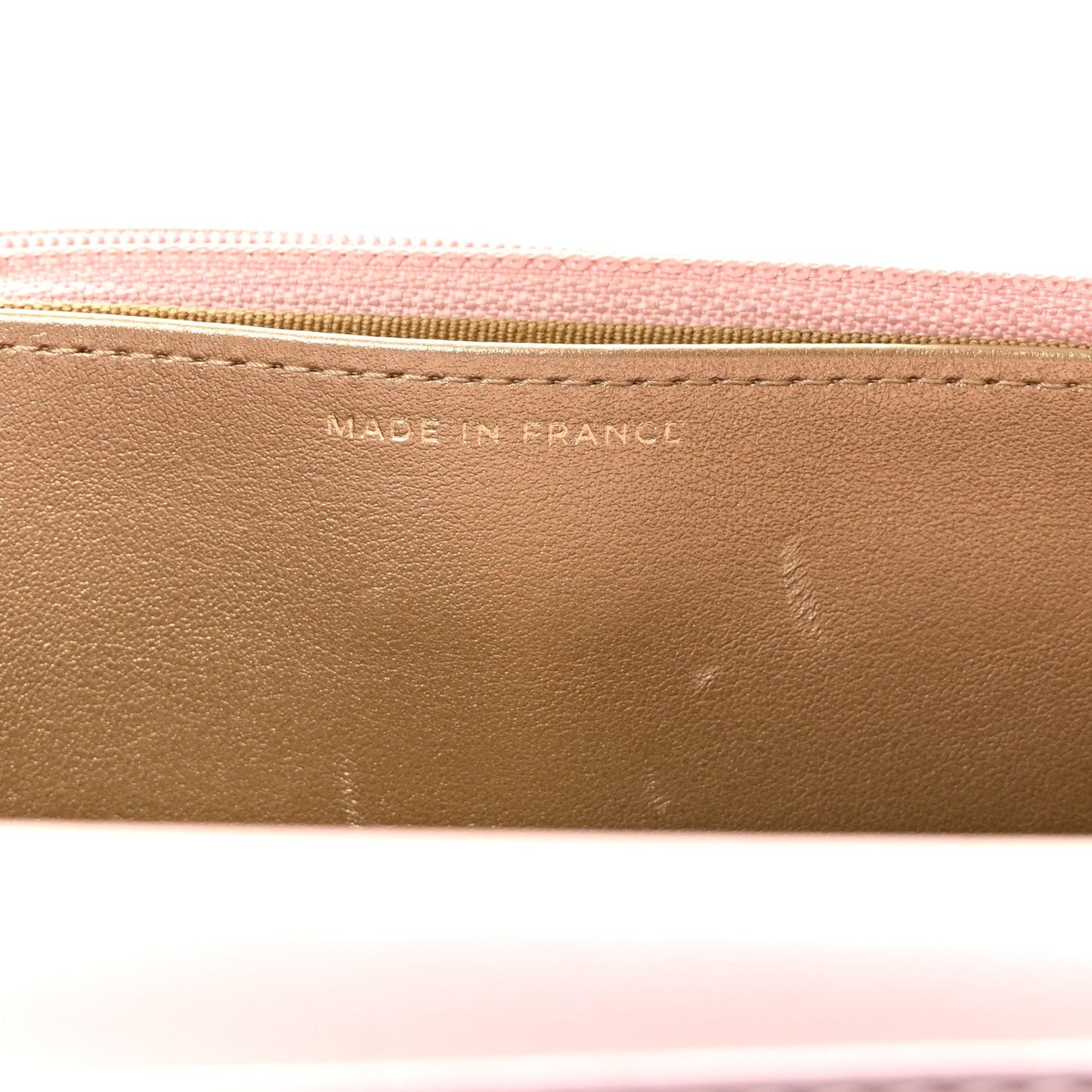 Lambskin Quilted CC Pearl Crush Wallet on Chain WOC Light Pink