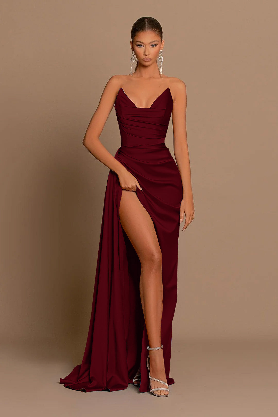 Amazing Blue Mermaid Strapless Prom Dress Unique Style For Party