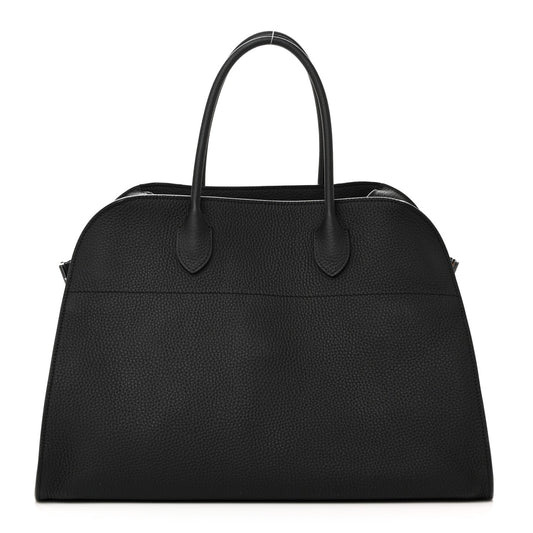 Matte Grained Calfskin Soft Margaux 15 Black