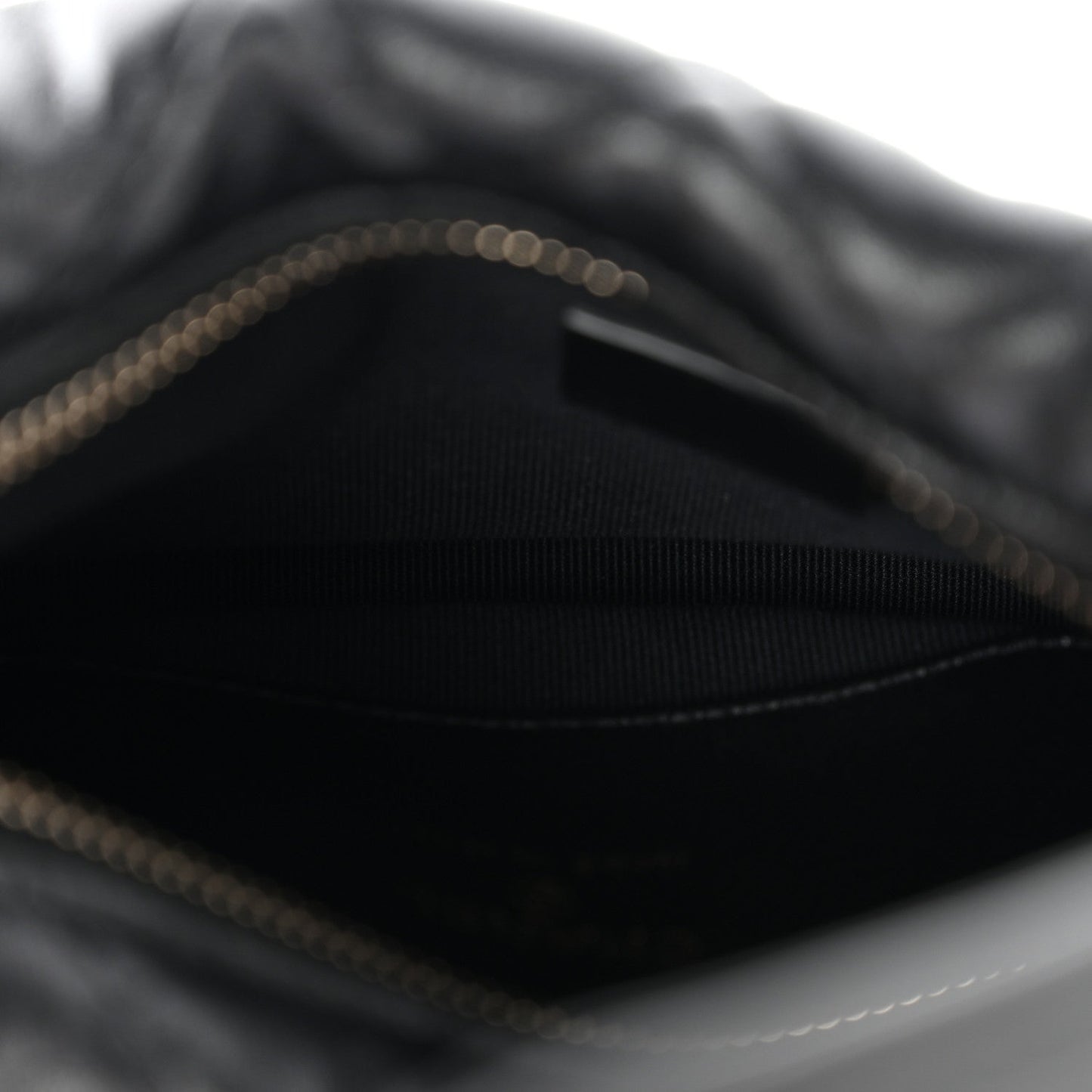 Lambskin Quilted Chain Around Pouch Black