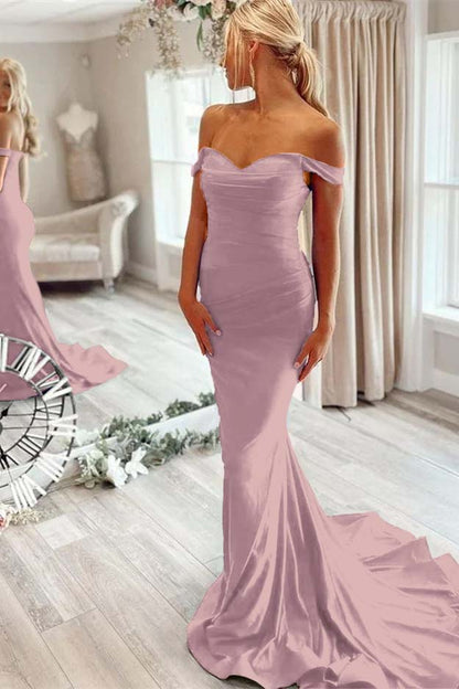 Off-The-Shoulder Mermaid Royal Blue Prom Dress