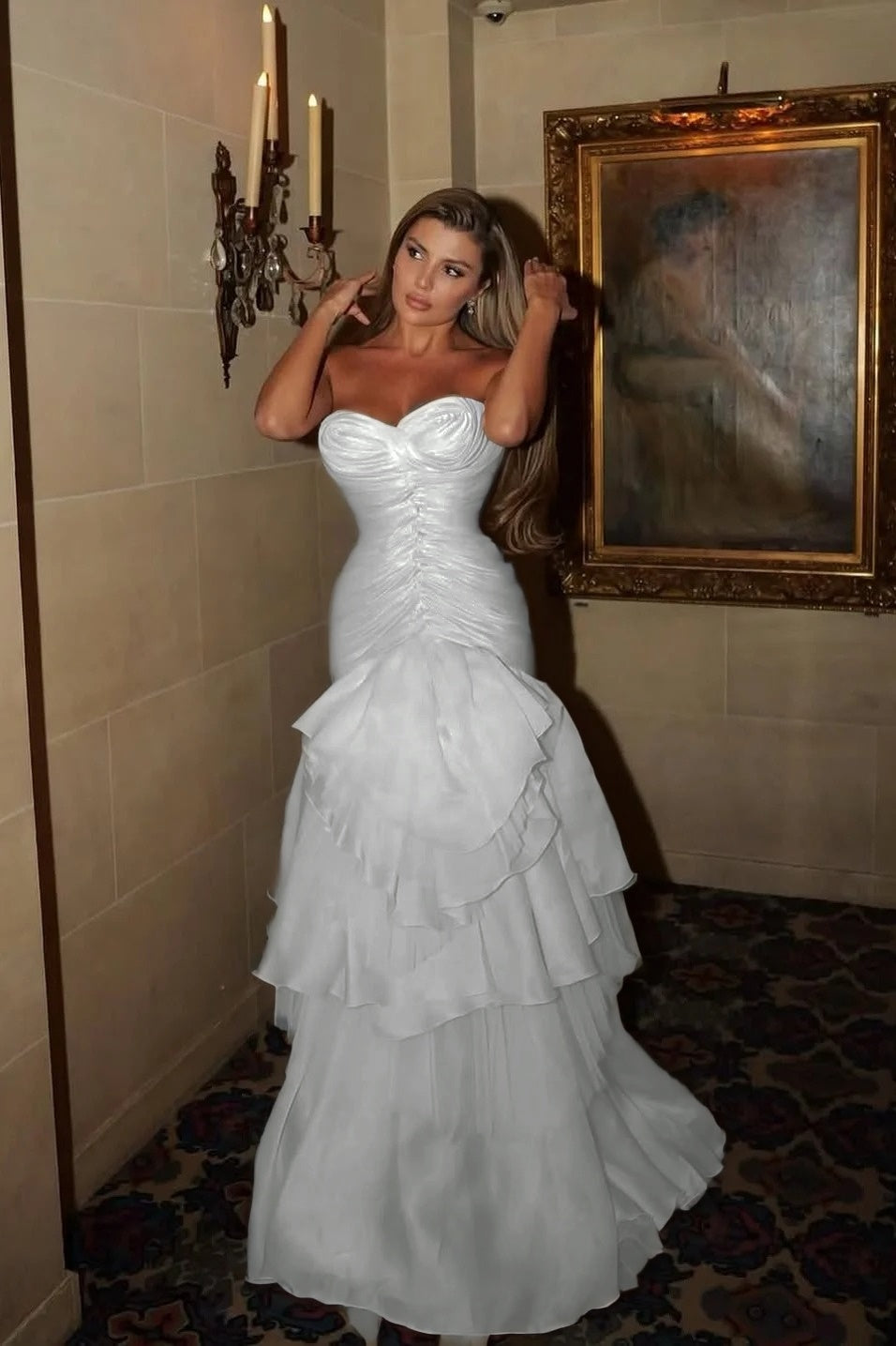 Chic Strapless Sleeveless Sweetheart Prom Dress With Pleated