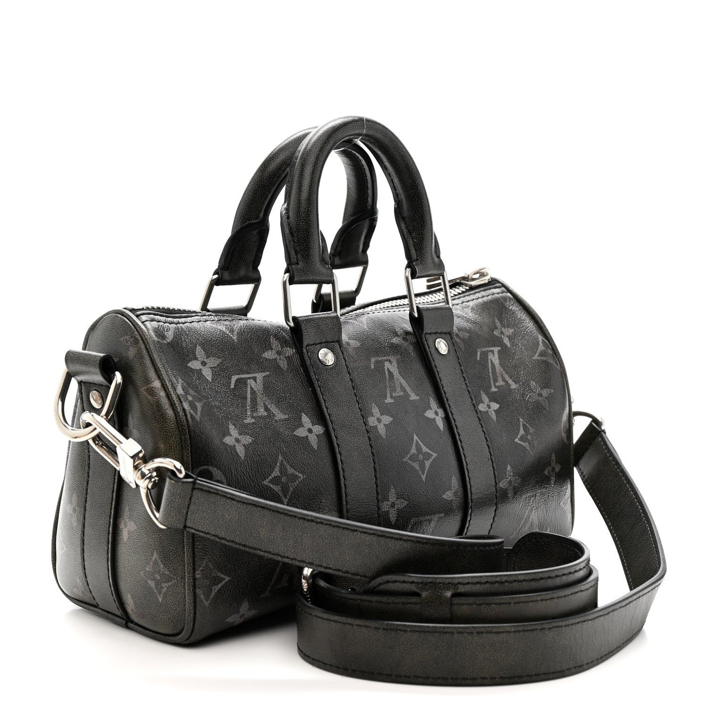 Brushed Monogram Eclipse Keepall Bandouliere 25
