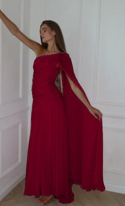 Blushing Pink One Shoulder Sheath Evening Dress With Beadings