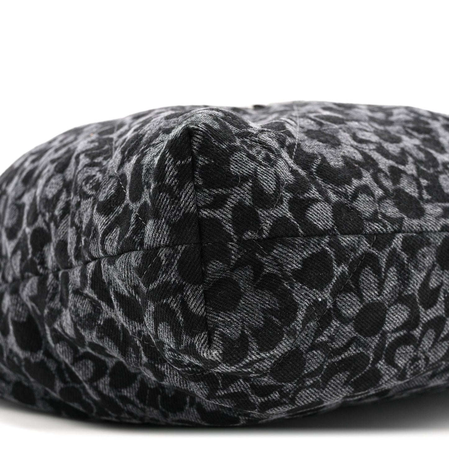 Denim Quilted Floral Print Small Chanel 22 Black
