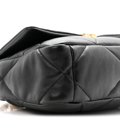 Lambskin Quilted Medium Chanel 19 Flap Black