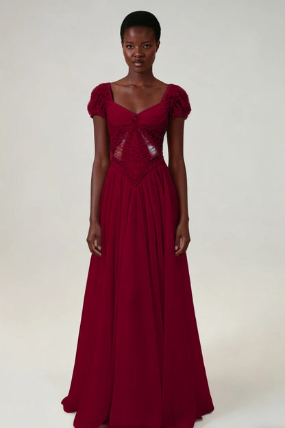 Stunning Blushing Pink Chiffon Sleeveless Long Evening Dress With Sequins